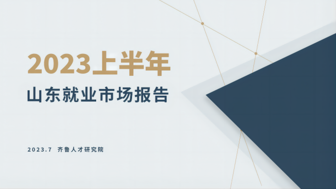 齐鲁人才网:重磅！《2023上半年山东就业市场报告》出炉